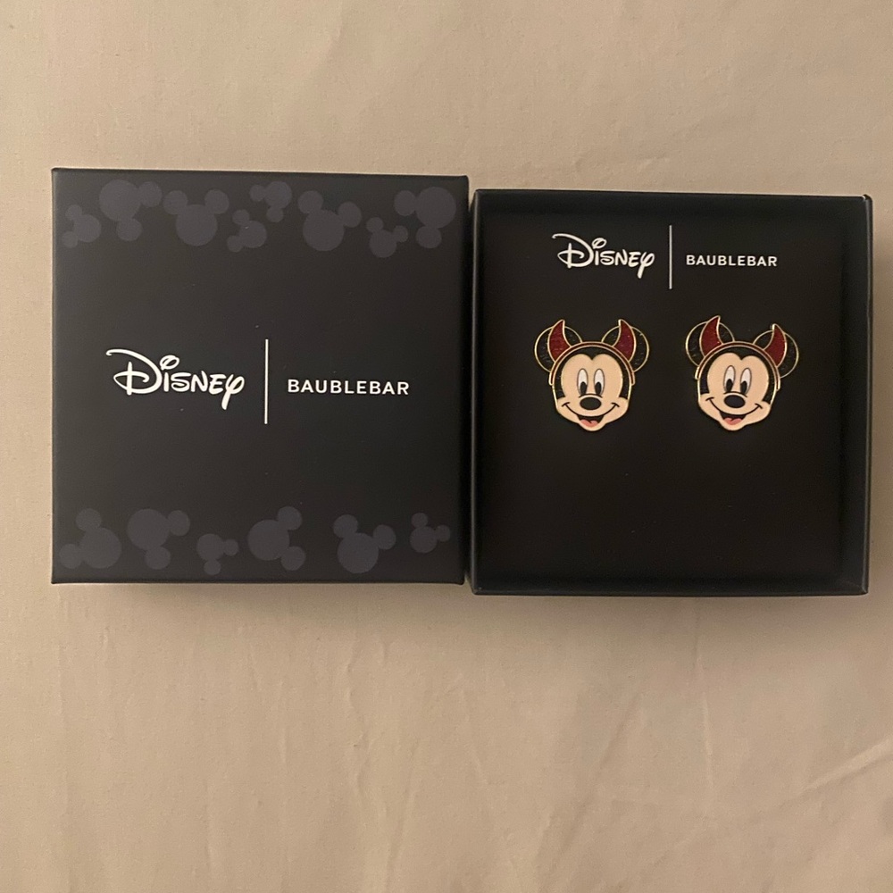 NEW Disney BaubleBar Mickey Mouse devil earrings